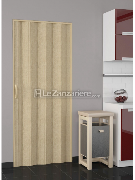 Le Zanzariere Porta a soffietto linea stampato con effetto legno, marmo o puntinato.