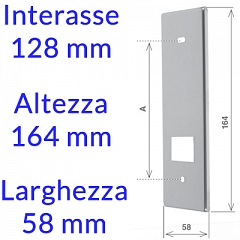 011P1230 Inox interasse 128 mm (+1,30 €)