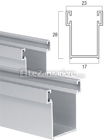Le Zanzariere Coppia di guide A28 con spazzolino - 28 x 17 mm