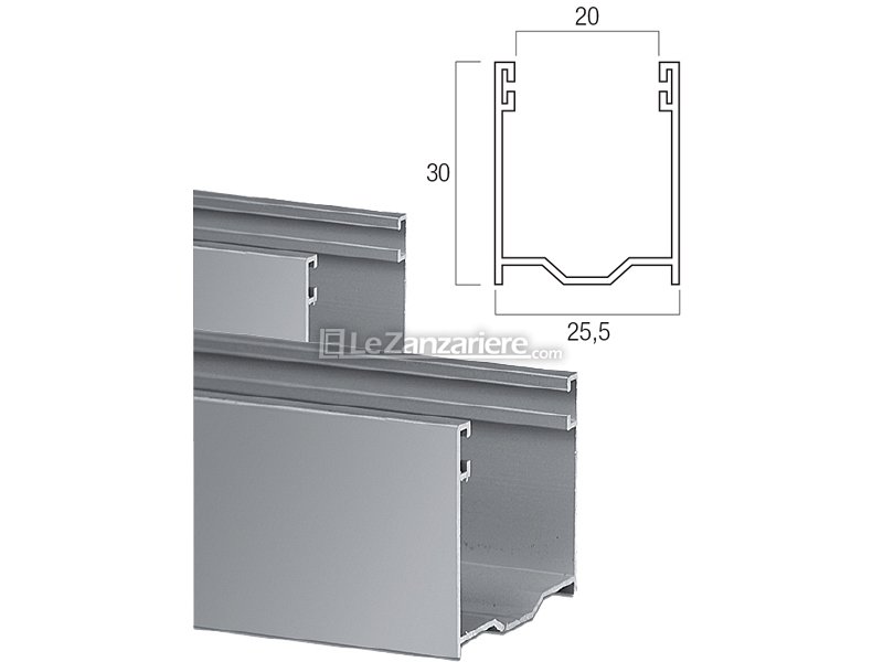 Coppia di guide A27 con spazzolino - 30 x 25,5 mm