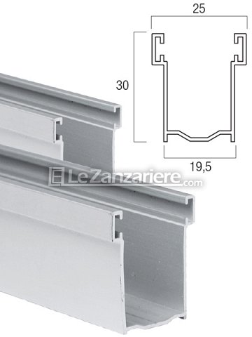 Le Zanzariere Coppia di guide A30 con spazzolino - 30 x 19,5 mm
