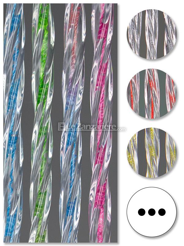 Tenda Antimosche in PVC Multifili Trasparenti con filo di poliestere  colorato
