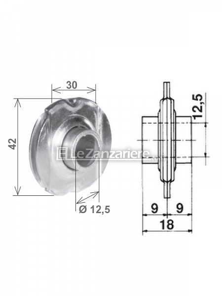 Cuscinetto a sfere per innesto 30 mm - centrato