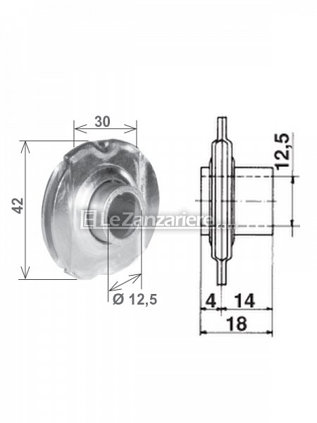 Cuscinetto a sfere per innesto 30 mm - decentrato (4-14 mm)