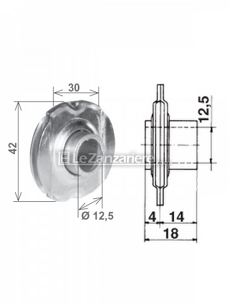 Stafer Cuscinetto a sfere per innesto 30 mm - decentrato (4-14 mm)