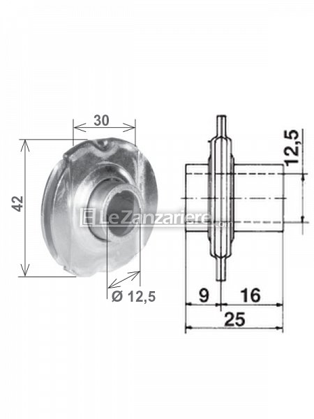 Cuscinetto a sfere per innesto 30 mm - decentrato (9-16 mm)