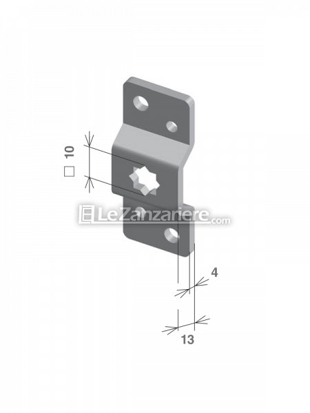 Staffa con foro 10 mm a stella