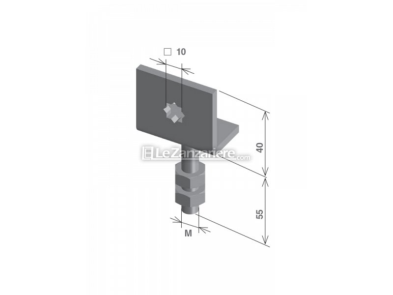 Supporto con foro quadro 10 mm a stella