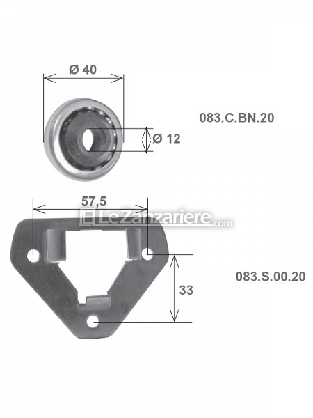 Supporto ECO + cuscinetto | Ø 40 mm