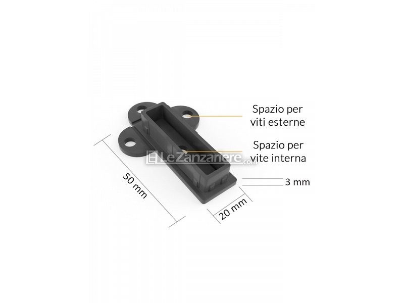 Squadrette di fissaggio 50 x 20 mm (confezione da 2 pezzi)