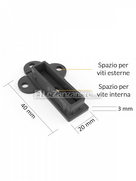 Squadrette di fissaggio 40 x 20 mm (confezione da 2 pezzi)