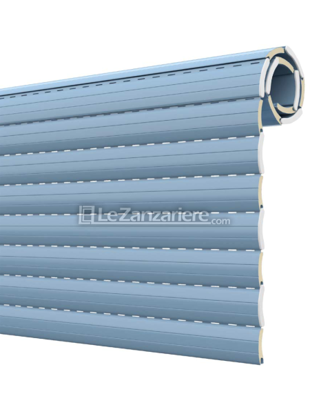 Tapparella con stecche standard in alluminio coibentato e terminale in alluminio estruso