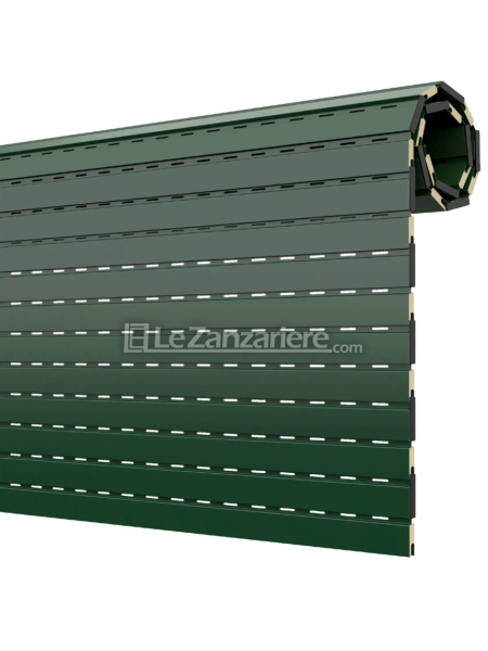 Tapparella con stecche standard in alluminio coibentato e terminale in alluminio estruso